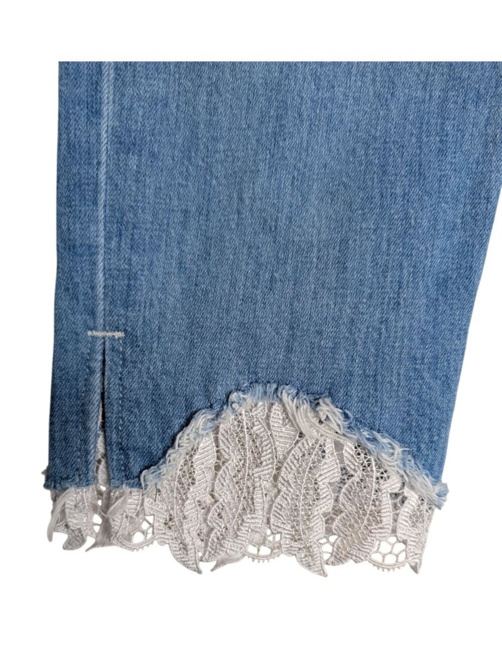 J Brand Ruby Lace Trimmed Jeans 31 High Rise Crop Cigarette Stretch - Picture 9 of 16
